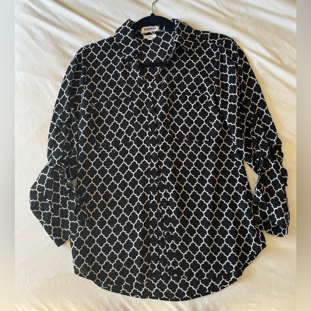 Express | Portofino Blouse | S | Black/White